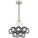 Luna LED 14.9 inch Salt White Cluster Pendant Ceiling Light in 3000K LED, Zircon Inner - Smoke Outer
