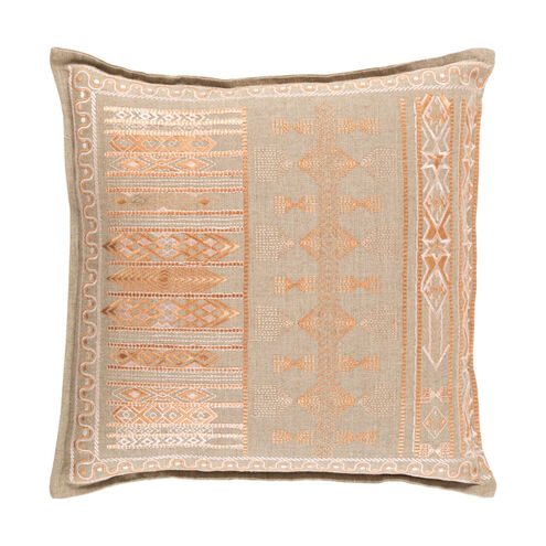 Jizera 18 X 18 inch Tan and Peach Throw Pillow