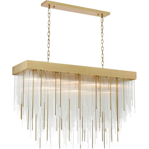 Waterfall 27 Light 18 inch Aged Brass Chandelier Ceiling Light