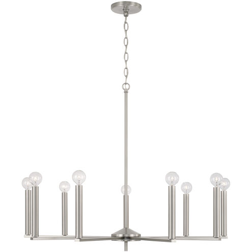 Portman 9 Light 34 inch Brushed Nickel Chandelier Ceiling Light