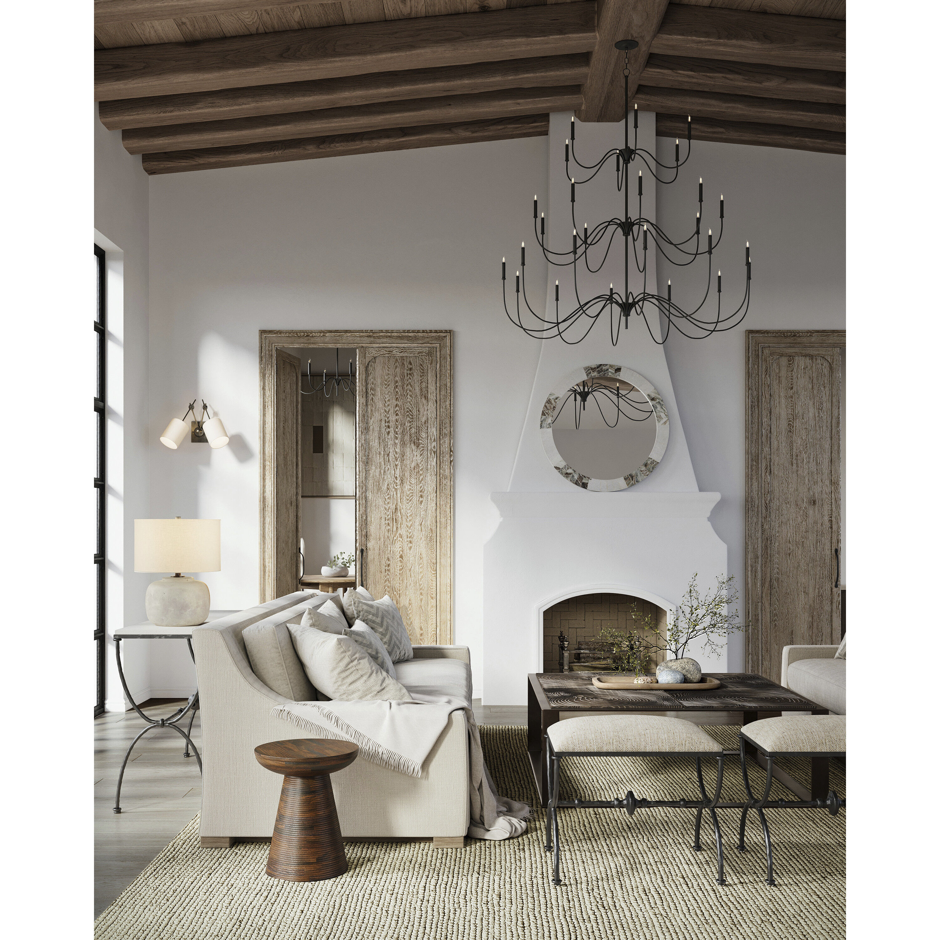 Tirrell 27 Light 58 inch Antique Black Chandelier Ceiling Light Large