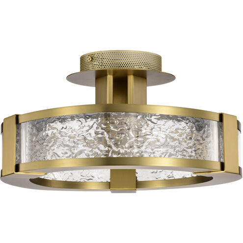 Darrow LED 13.75 inch Vintage Brass Semi Flush Mount Ceiling Light
