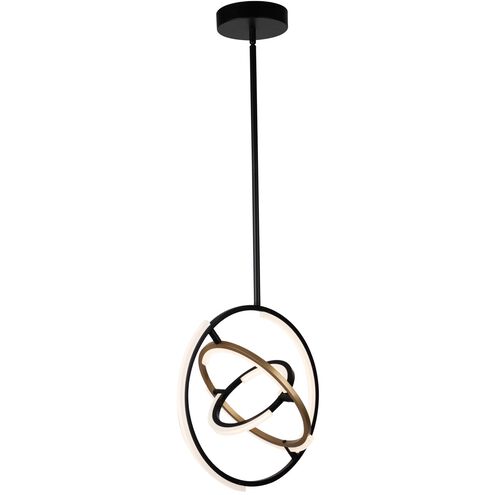 Trilogy LED 17 inch Black and Brass Pendant Ceiling Light