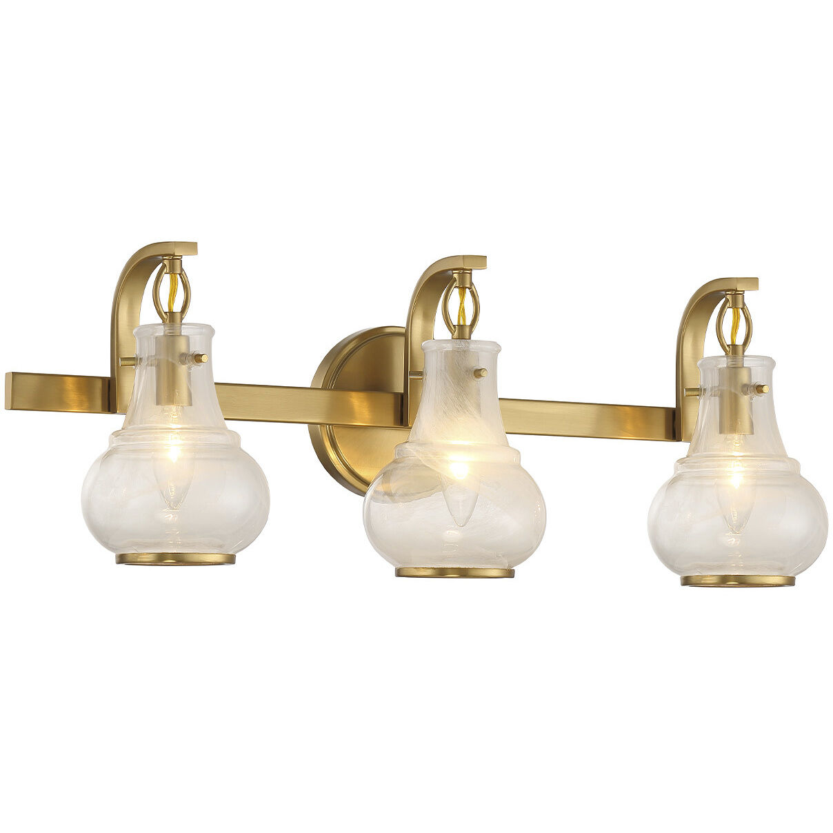 Adams 3 Light 24 inch Warm Brass Bathroom Vanity Light Wall Light
