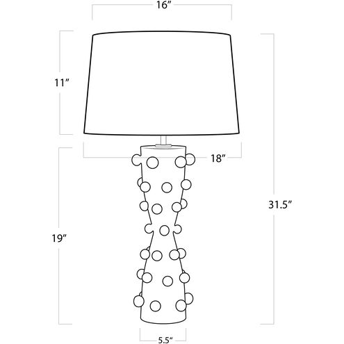 Pom Pom 32.75 inch 150.00 watt White Table Lamp Portable Light