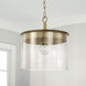 Mason 1 Light 13.25 inch Aged Brass Semi-Flush Mount Ceiling Light, Convertible Dual Mount