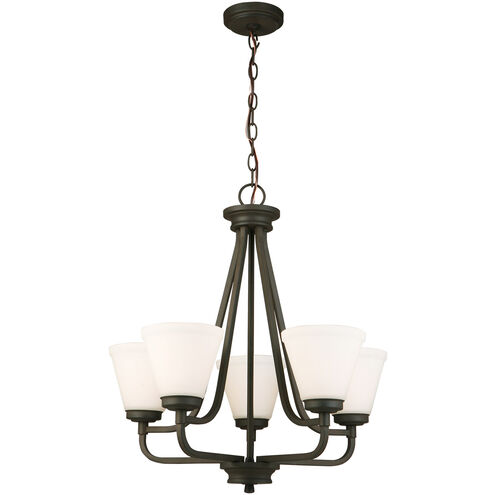 Mayview 5 Light 23 inch Matte Bronze Chandelier Ceiling Light
