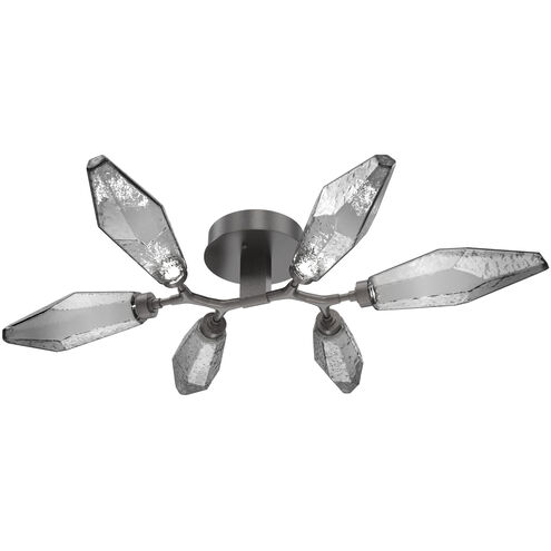 Rock Crystal LED 36.4 inch Graphite Flush Mount Ceiling Light in Chilled Smoke, 2700K LED