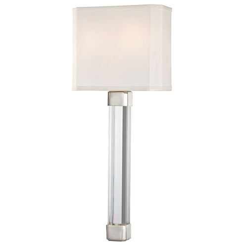 Larissa 2 Light 9 inch Polished Nickel ADA Wall Sconce Wall Light, Crystal Rod