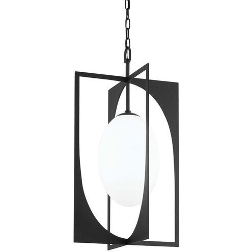 Enzo 1 Light 10 inch Black Iron Pendant Ceiling Light