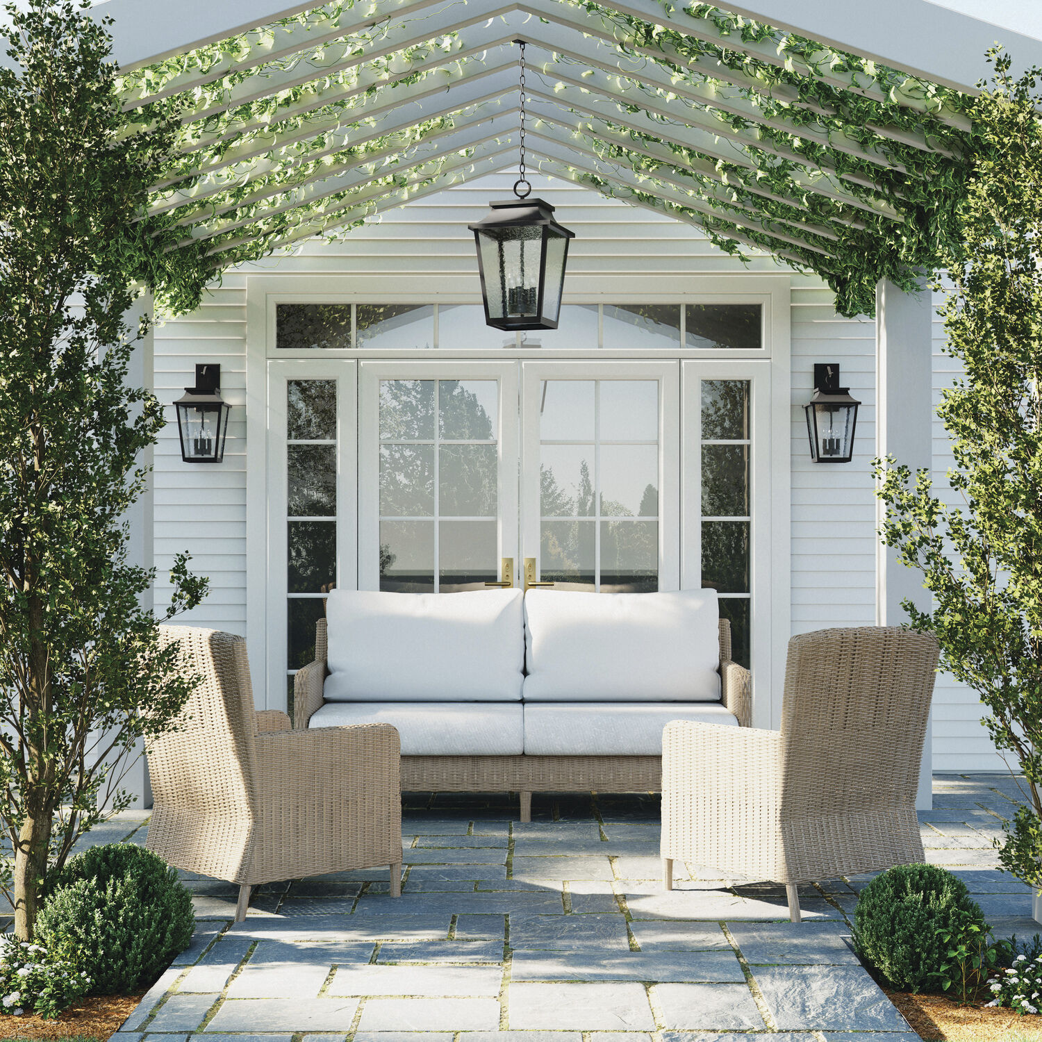 Chandler 4 Light 12 inch Black Outdoor Hanging Lantern