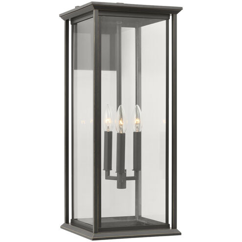 Audley 3 Light 24 inch Antique Bronze Outdoor Wall Lantern, Extra Large