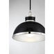 Corning 1 Light 16 inch Black with Polished Nickel Accents Pendant Ceiling Light in Matte Black with Polished Nickel