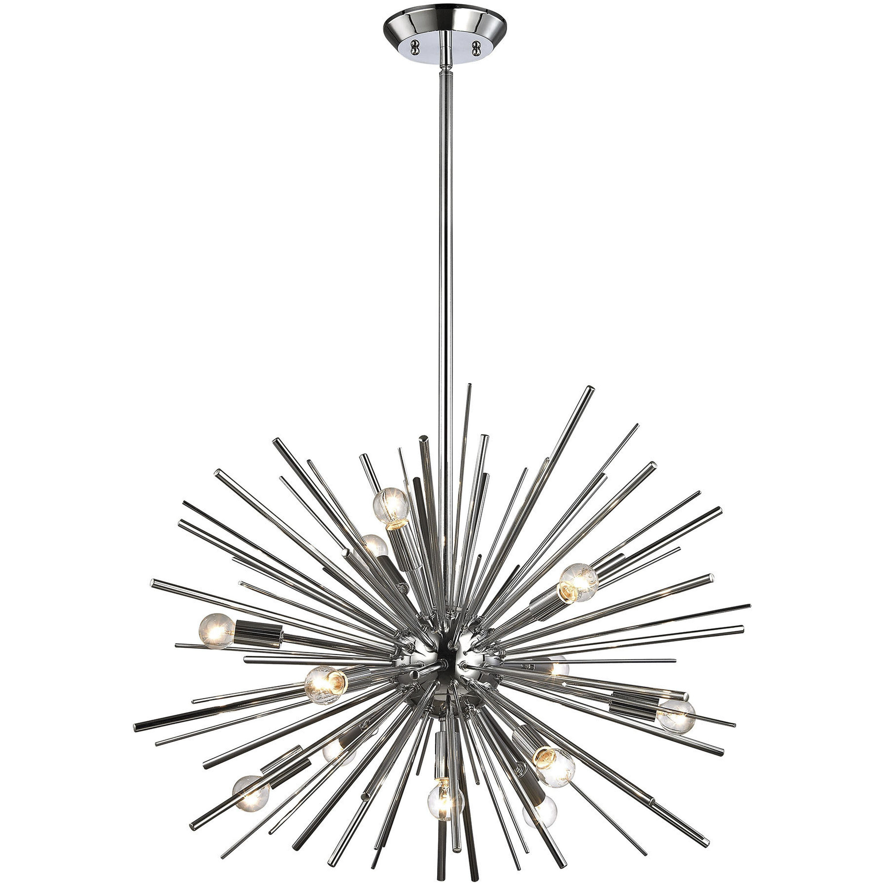 Starburst 12 Light 27 inch Polished Chrome with Clear Chandelier Ceiling Light
