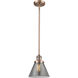 Franklin Restoration Cone 1 Light 8 inch Antique Copper Mini Pendant Ceiling Light in Incandescent, Plated Smoke, Franklin Restoration
