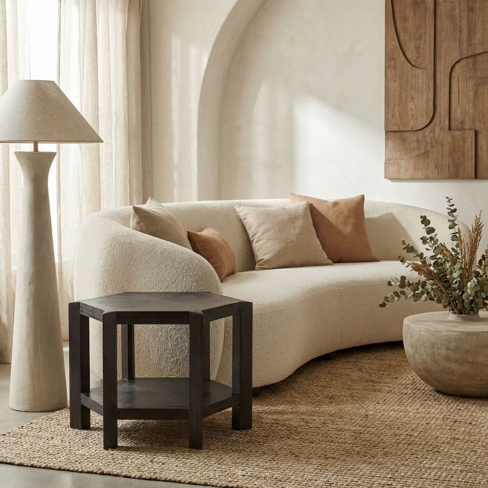 Yehuda 34 X 34 inch Sombre Side Table, Large