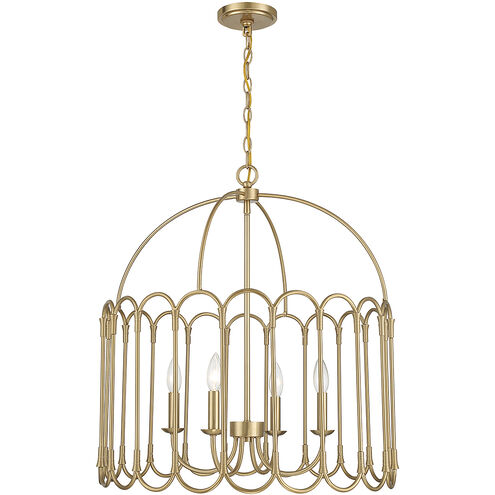 Stella 4 Light 24 inch Natural Brass Pendant Ceiling Light