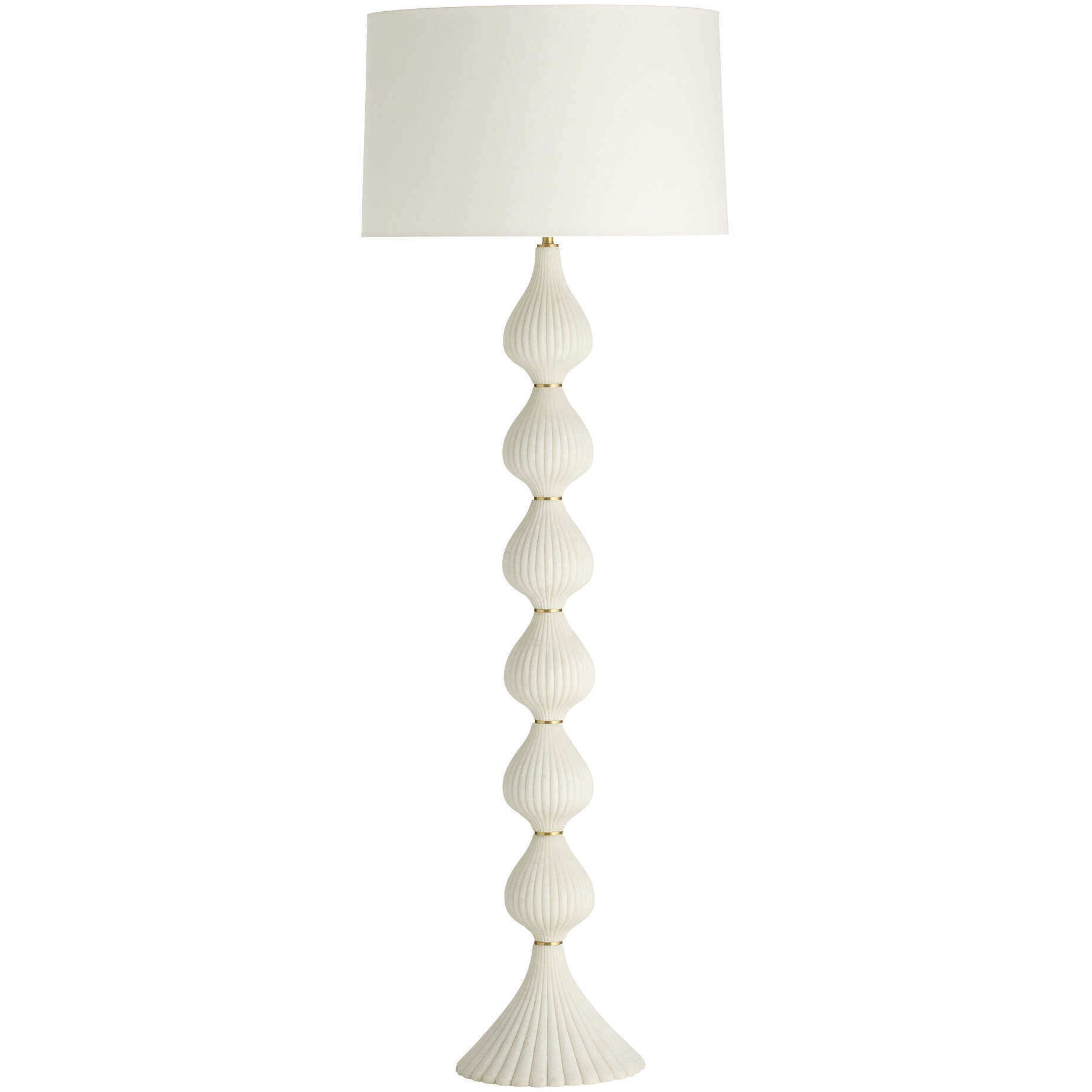 Nicole 68 inch 150.00 watt Ivory and Antique Brass Floor Lamp Portable Light