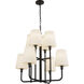 Alora Mood Plisse 8 Light 30 inch Matte Black/Opal Matte Glass Chandelier Ceiling Light