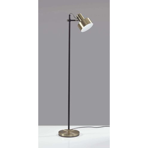 Clayton 57 inch 60.00 watt Matte Black and Antique Brass Floor Lamp Portable Light