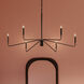 Pilar 6 Light 50 inch Matte Black Chandelier Ceiling Light