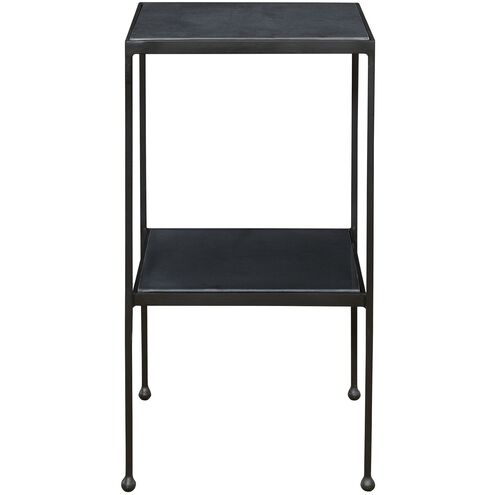 Sherwood 25 X 13 inch Matte Black with Black Honed Marble Accent Table