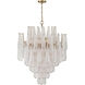 Ollie 21 Light 33.25 inch Aged Brass Chandelier Ceiling Light in Sand Glass Clear