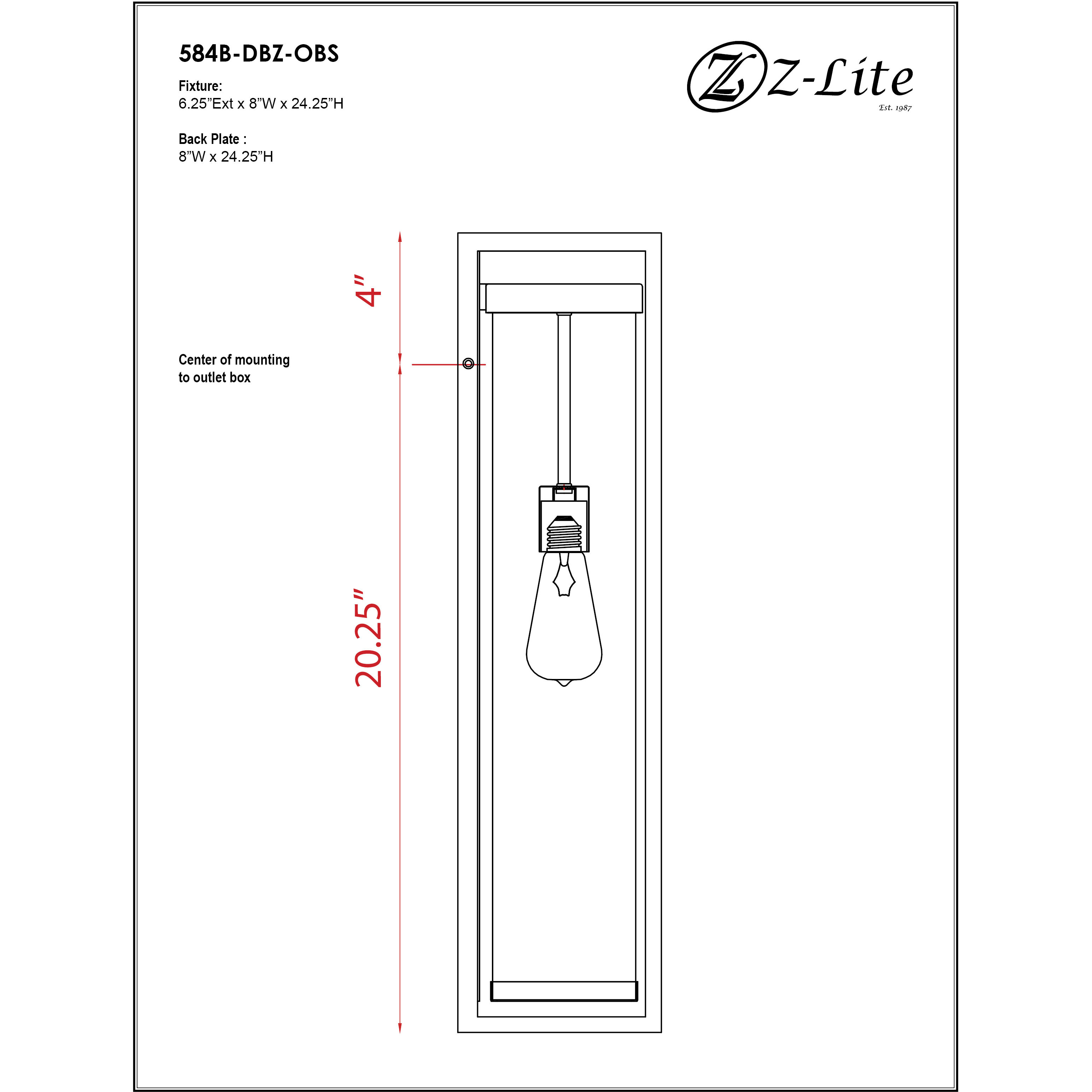 Dunbroch 1 Light 24.25 inch Deep Bronze and Outdoor Brass Outdoor Wall Light