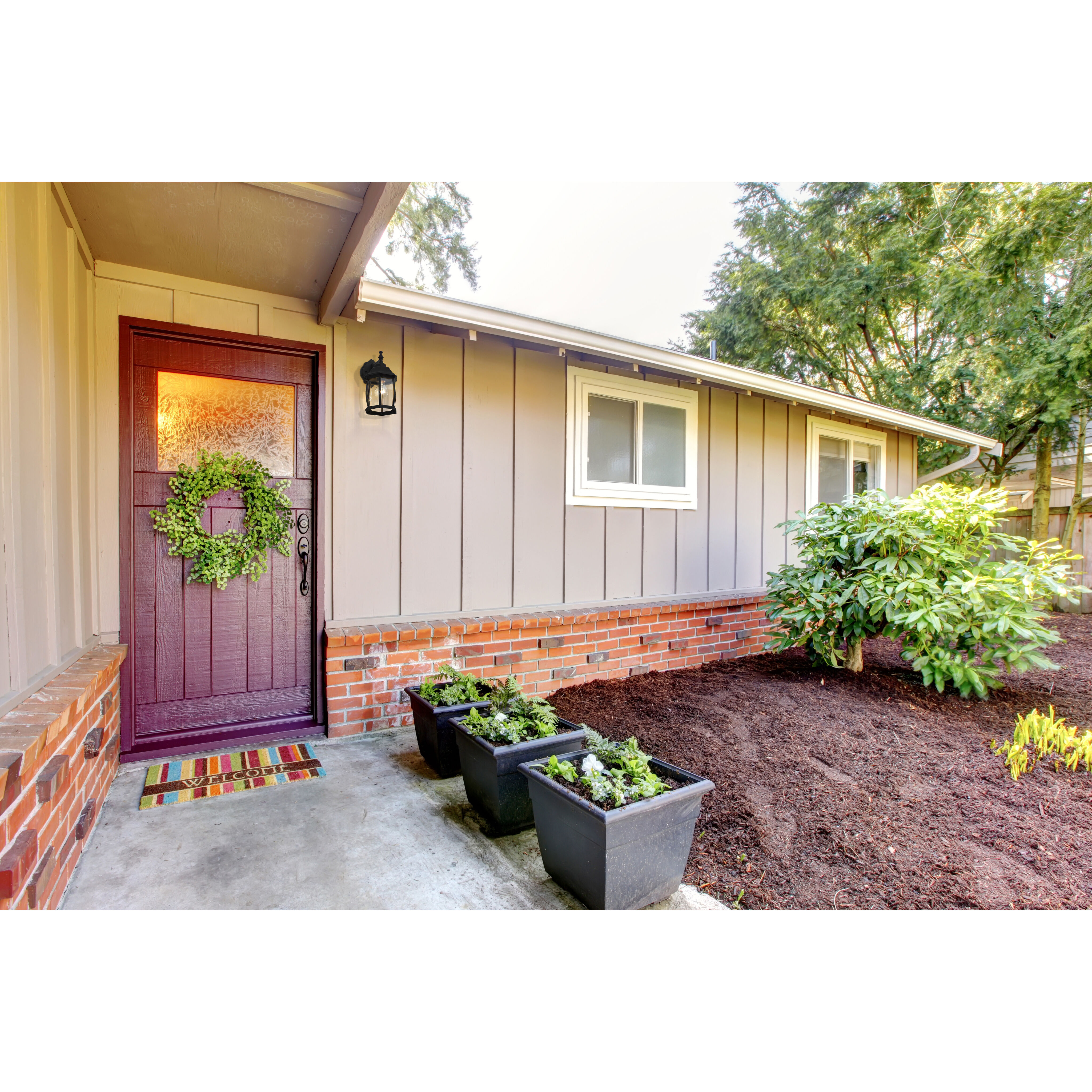 Waterdown 1 Light 11.75 inch Black Outdoor Wall Light