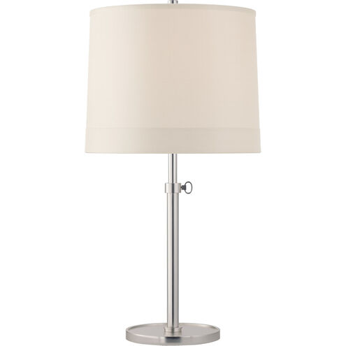 Barbara Barry Simple 26 inch 150.00 watt Soft Silver Adjustable Table Lamp Portable Light in Silk with Band