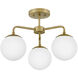 Julep LED 20 inch Lacquered Brass Foyer Light Ceiling Light, Semi-Flush Mount