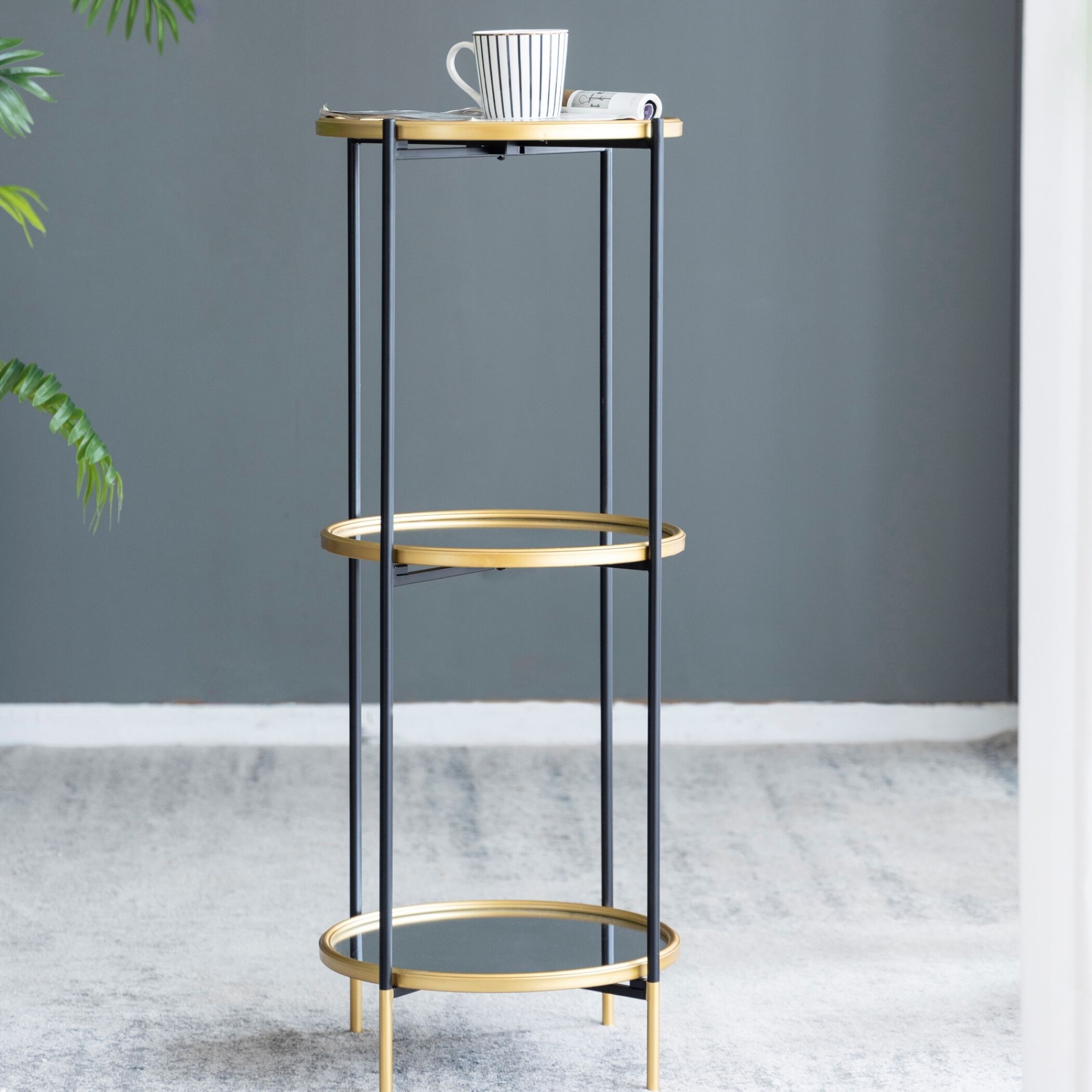 Hannes 39.4 X 16.1 X 16.1 inch Black/Gold Shelf