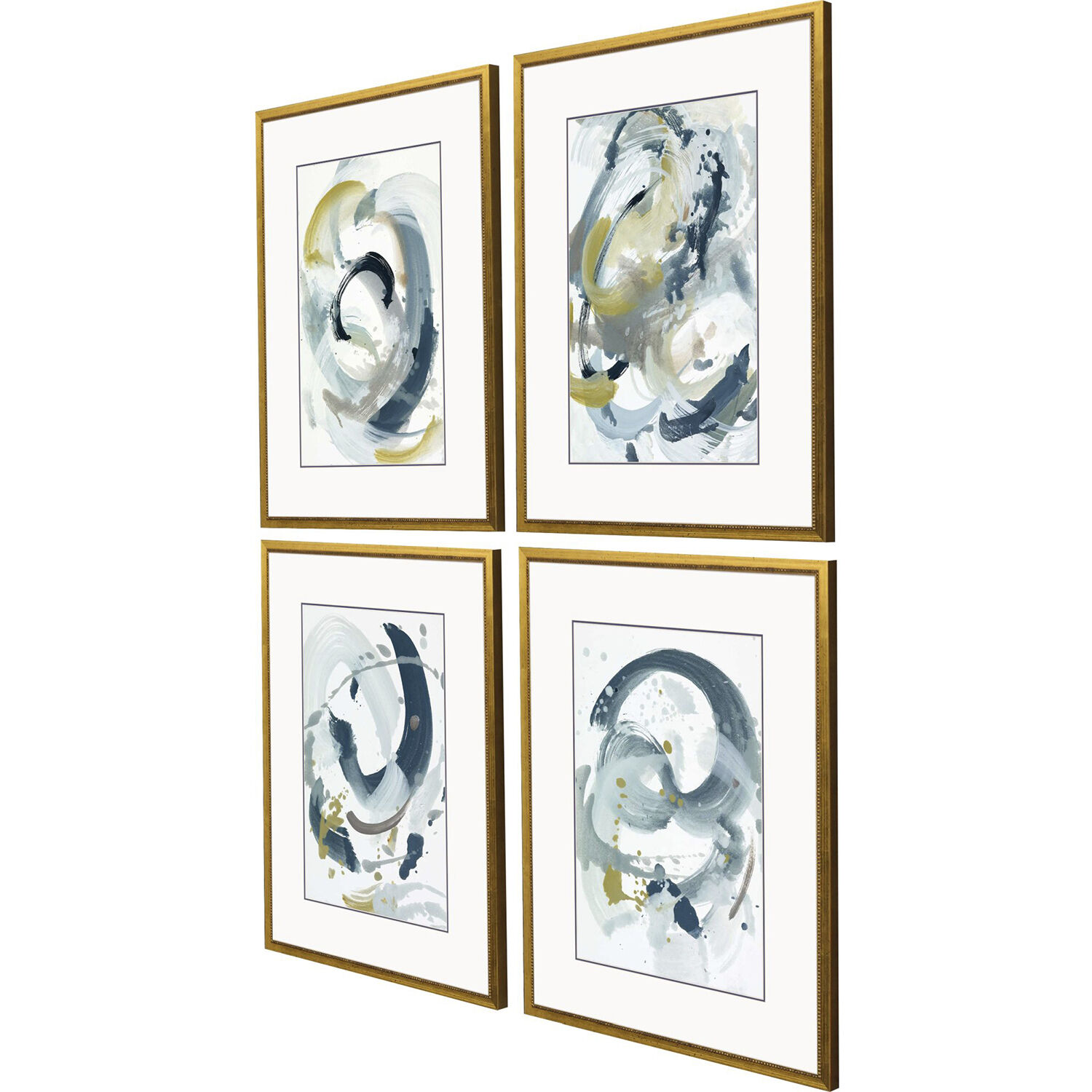 Abstract Blue and Gray and White Framed Art