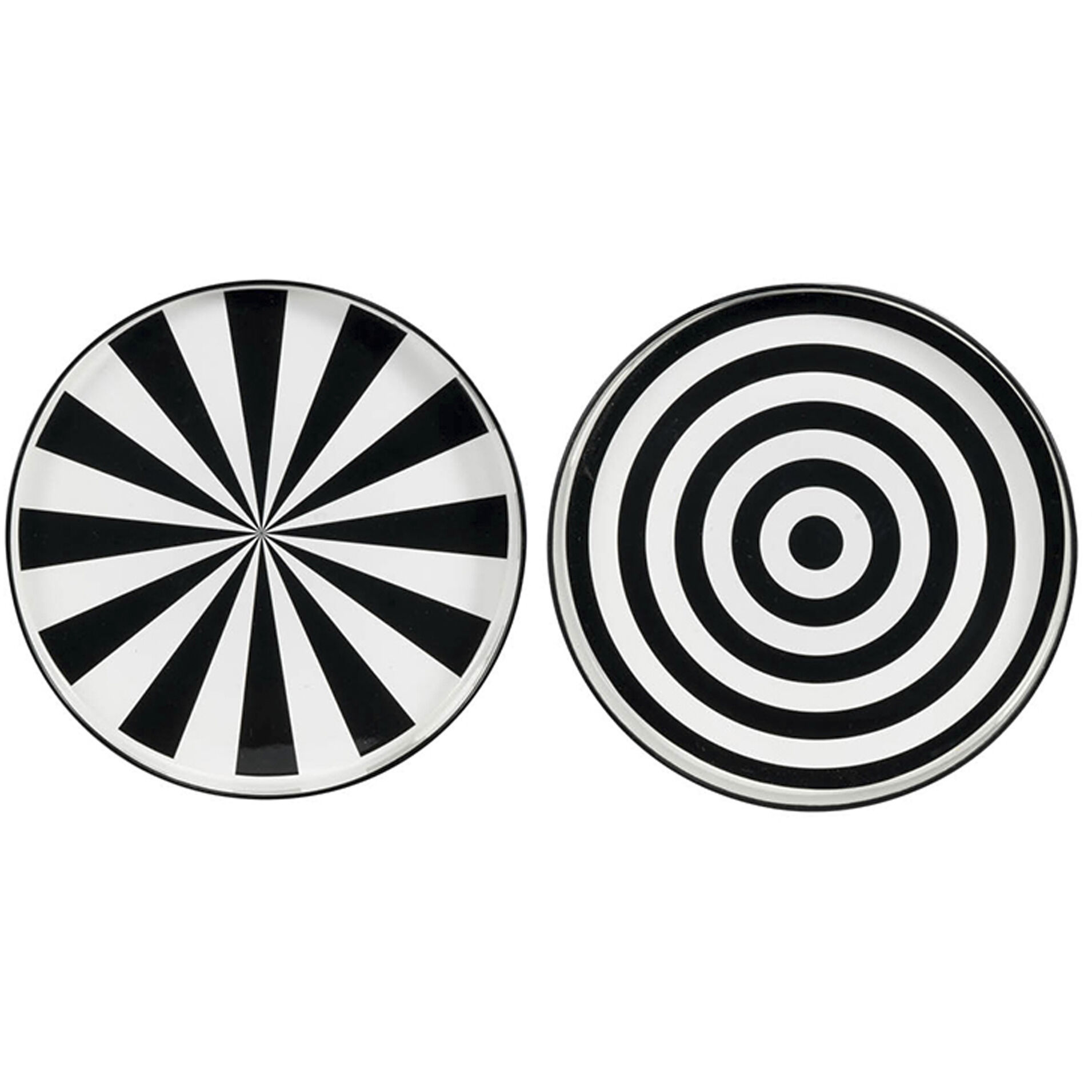 Quinn Black and White Tray, Set of 2