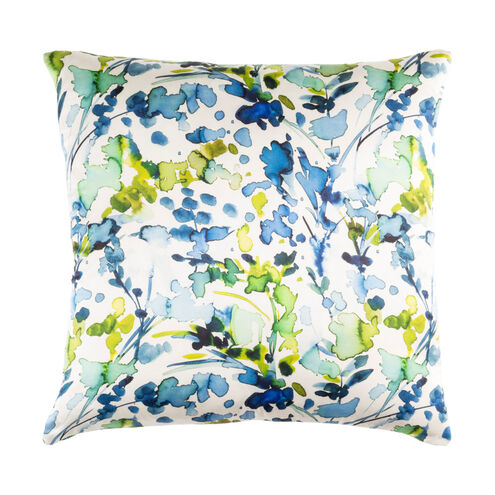 Naida 22 X 22 inch White and Dark Blue Throw Pillow