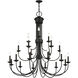 Estate 21 Light 42 inch Black Extra Large Chandelier Ceiling Light, Extra Large