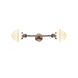 Franklin Restoration Small Oxford LED 8 inch Antique Copper Bath Vanity Light Wall Light in Matte White Glass, Franklin Restoration