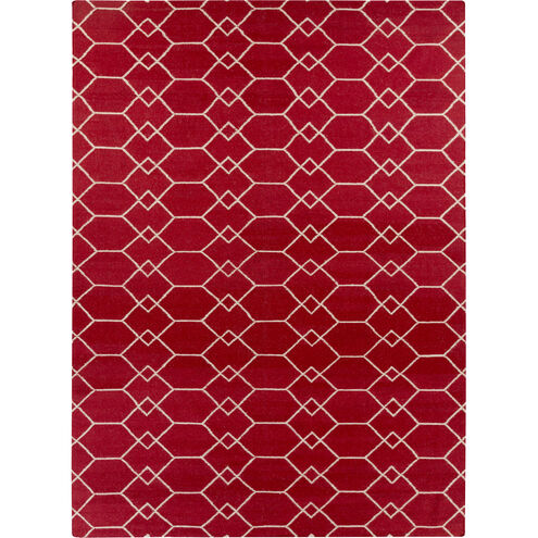 Frontier 132 X 96 inch Dark Red, Khaki Rug