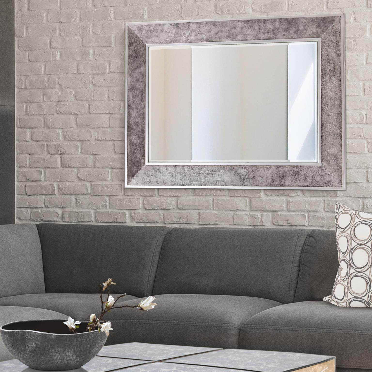 Corbin 40 X 30 inch Textured Silver Wall Mirror