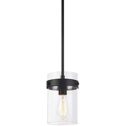 Zale 1 Light 6.88 inch Black Pendant Ceiling Light