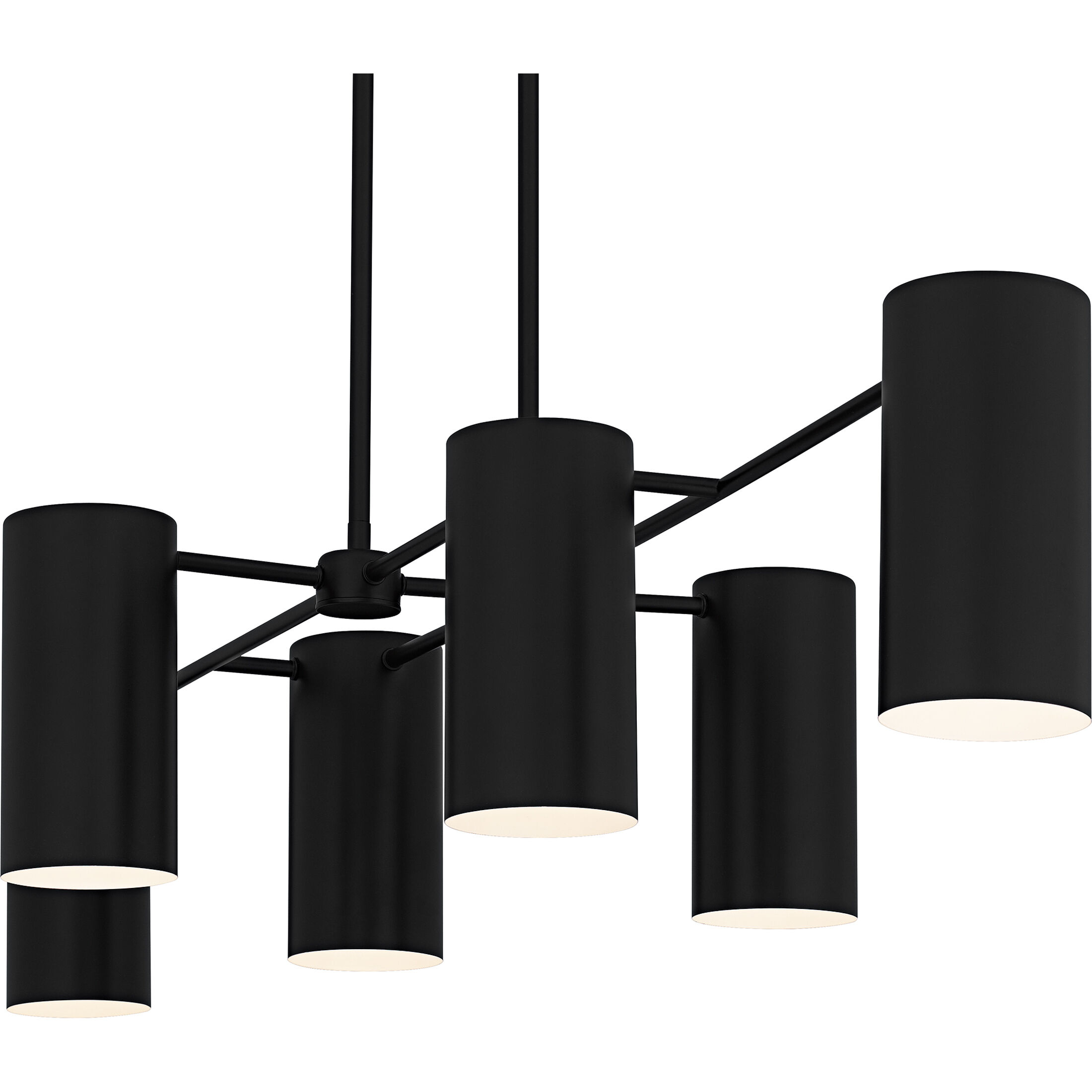 Foreland 6 Light 50 inch Matte Black Linear Chandelier Ceiling Light, Large