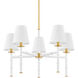 Banyan 5 Light 28 inch Aged Brass and Soft White Chandelier Ceiling Light