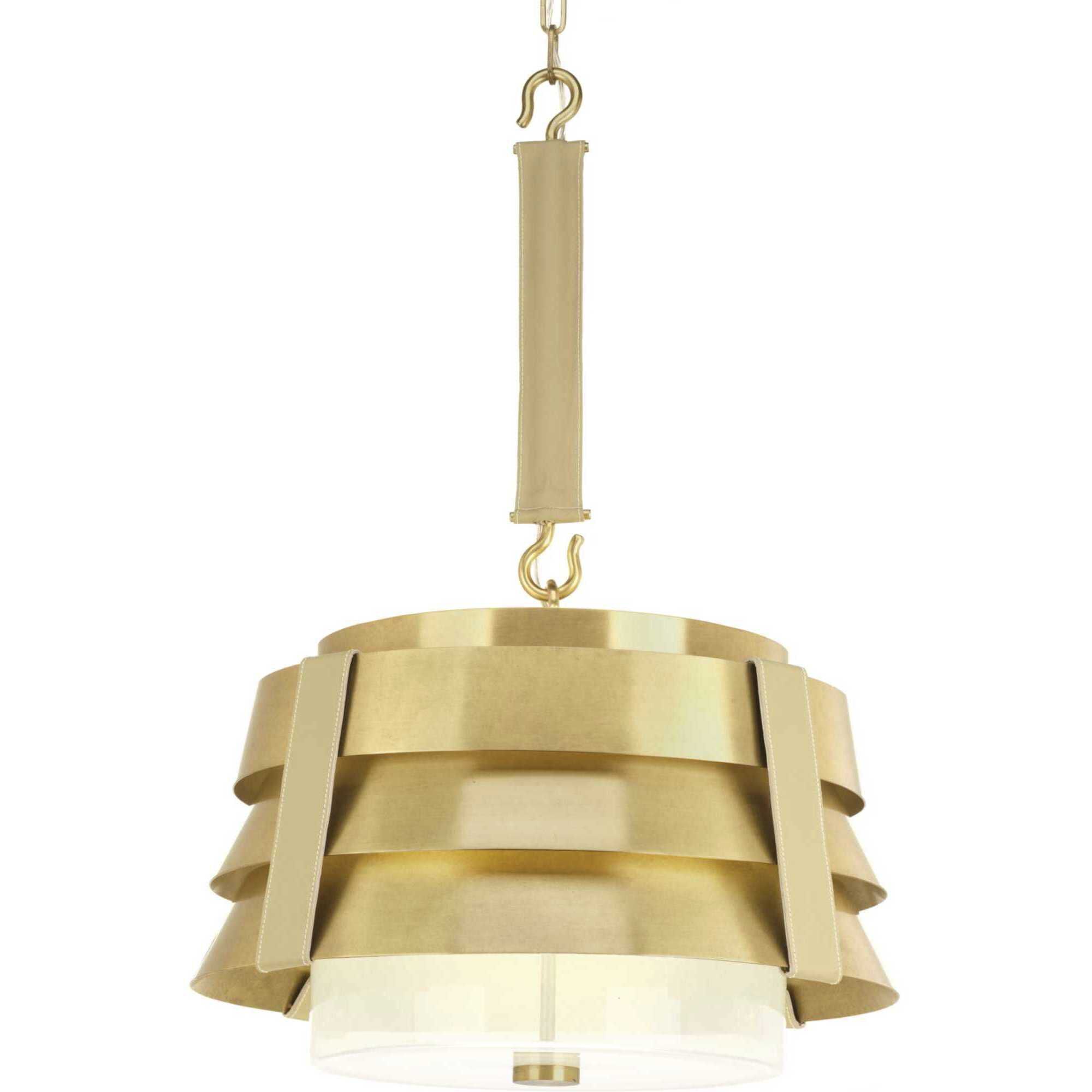 Point Dume™ Sandbar 3 Light 21.25 inch Brushed Brass Pendant Ceiling Light, Design Series