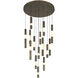 Ronda LED 32 inch Weathered Brass Multi Drop Chandelier Ceiling Light
