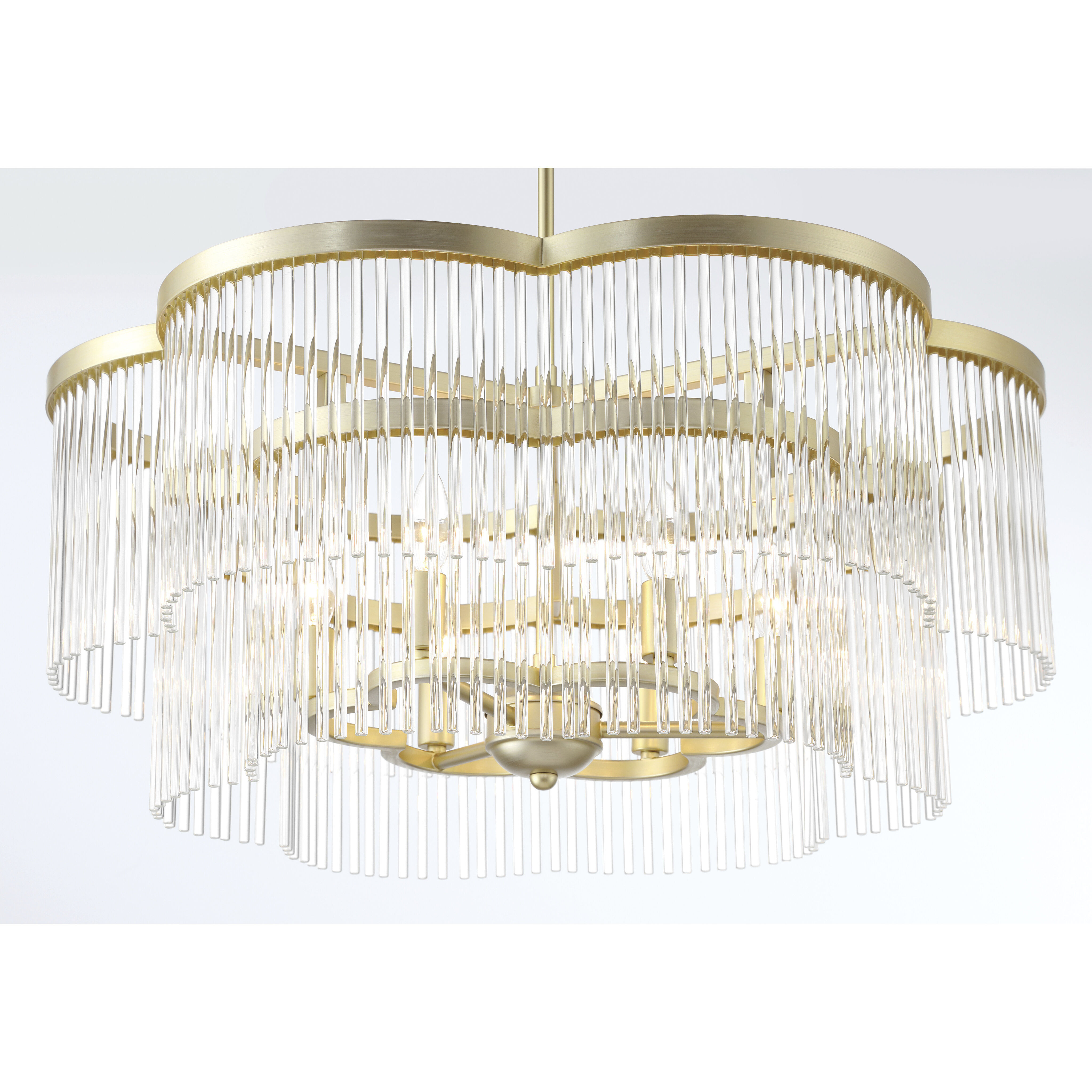 Azura 6 Light 28 inch Heirloom Brass Scalloped Pendant Ceiling Light