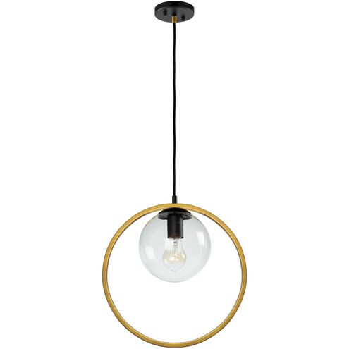 Lugano LED 14 inch Black and Vintage Brass Pendant Ceiling Light