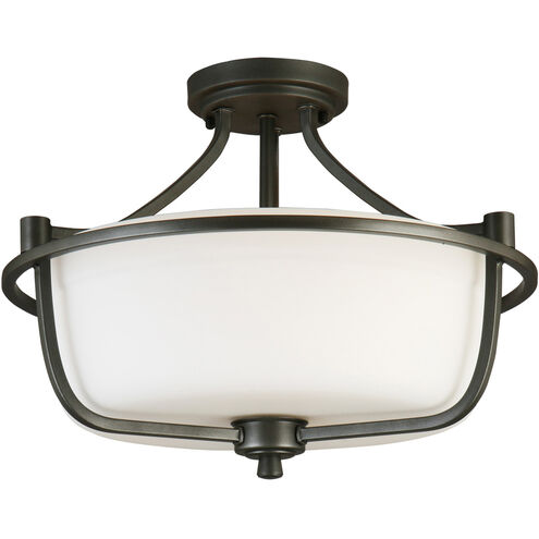 Mayview 3 Light 16 inch Graphite Semi Flush Mount Ceiling Light