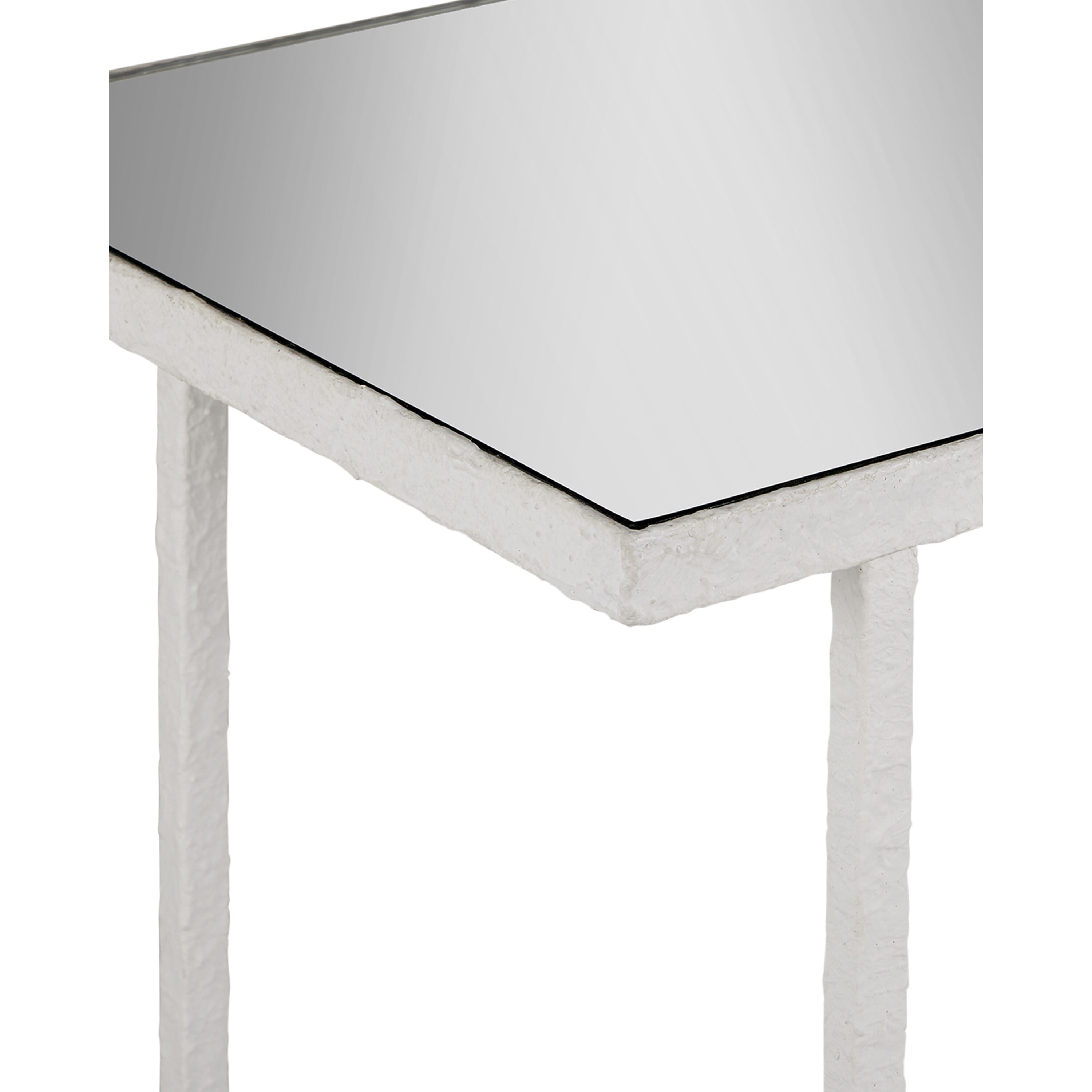 Sisalana 50.25 inch Yeso Blanco and Mirror Console Table, Marjorie Skouras Collection