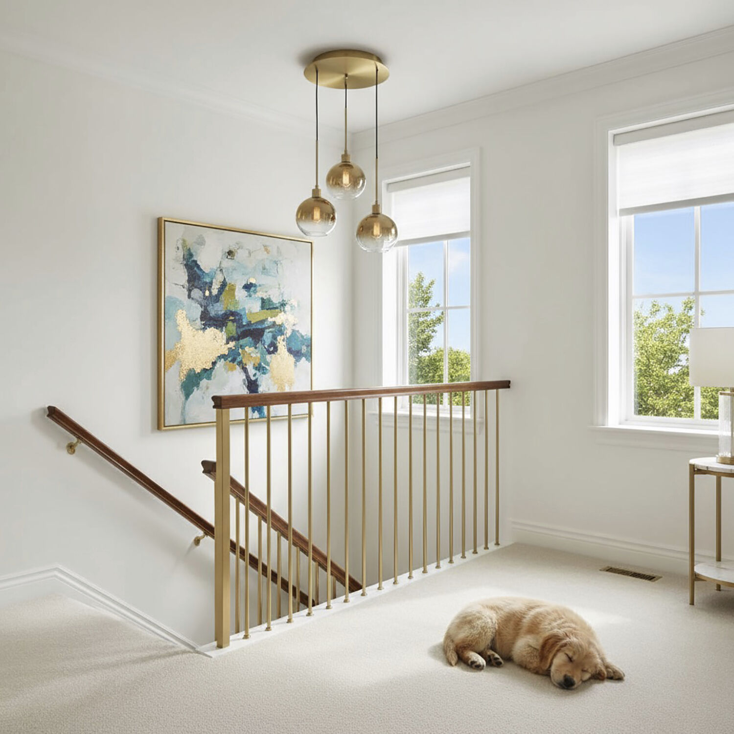 Morning Mist 3 Light 19.75 inch Gold Multi Light Pendant Ceiling Light