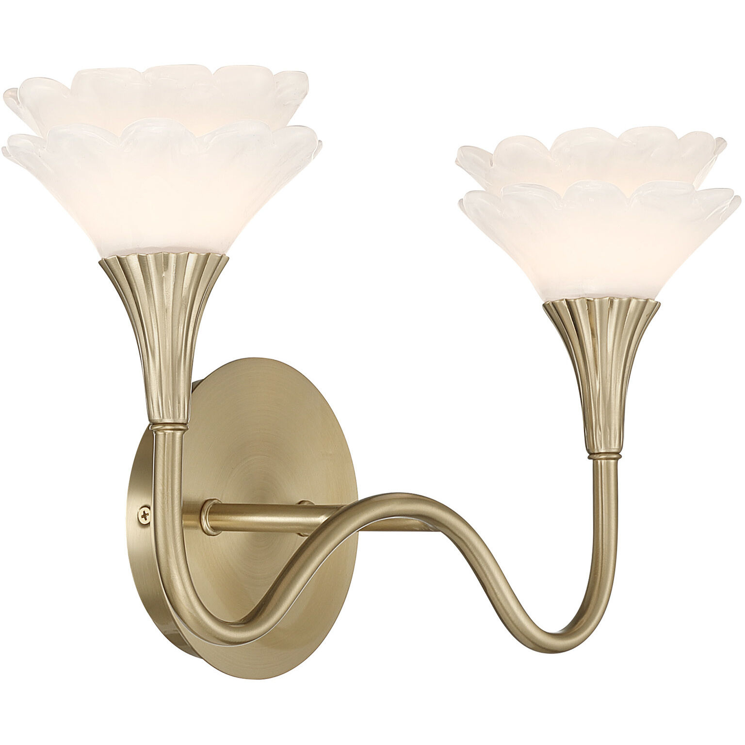 Florena 2 Light 16 inch Noble Brass Bathroom Vanity Light Wall Light